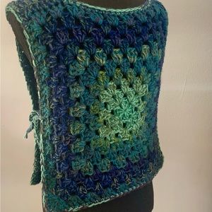 Handmade vintage style crochet vest